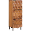 Armoire haute acacia marron 110 cm avec porte, design elegant et gain de place pour salle a manger