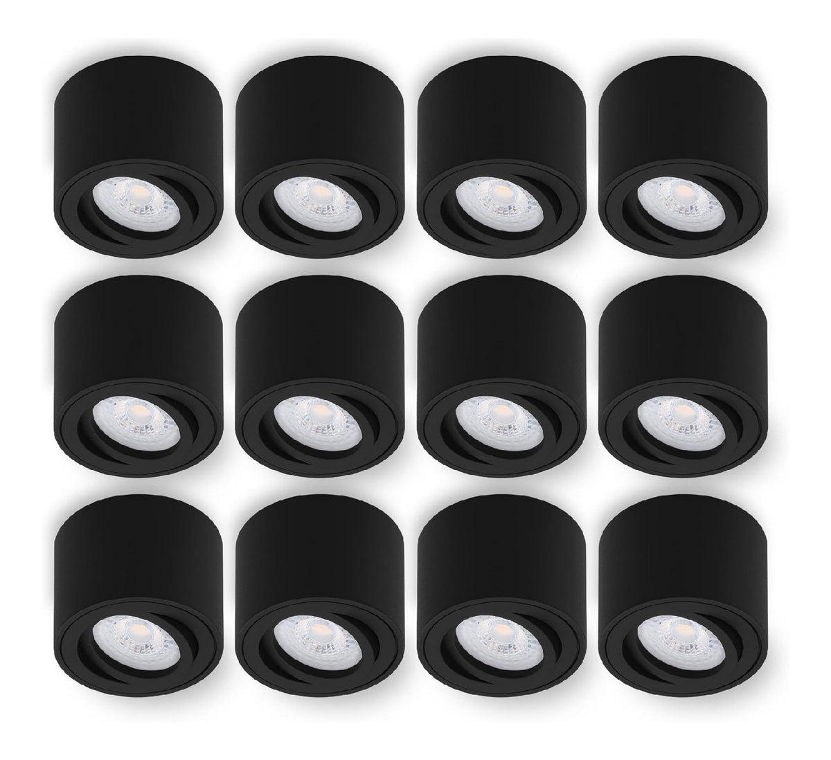 Spot de plafond Noir et Blanc a presence elegante et lumiere agreable 9W 3000K